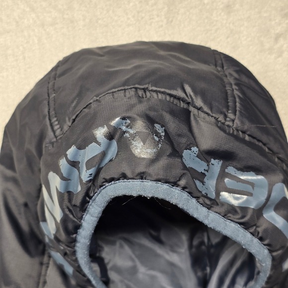 Under Armour Black Puffer Jacket Youth LG ColdGear Hooded Zip Logo - Picture 12 of 15